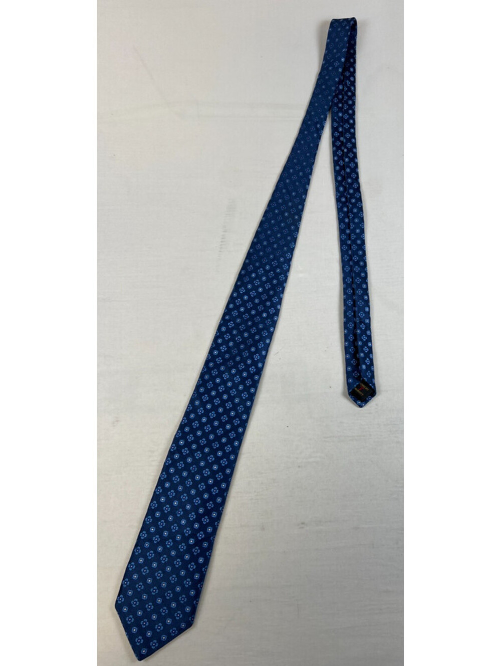 Robert Talbott for Nordstrom Men Blue Geometric Pattern Silk Necktie Hand Sewn